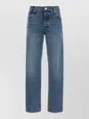 Frame Denim Straight Leg Five Pocket Belt Loop Jeans In Blue