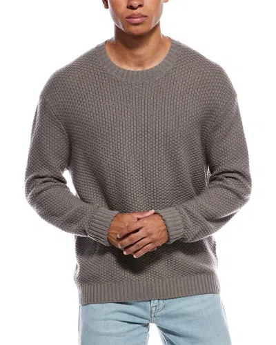 Frame Denim Textured Wool & Cashmere-blend Crewneck Sweater In Brown