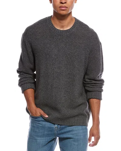 Frame Denim Textured Wool & Cashmere-blend Crewneck Sweater In Gray