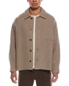 Frame Denim Textured Wool-blend Shirt Jacket In Brown