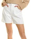 Frame Le Grand Garcon Frayed Denim Shorts In White