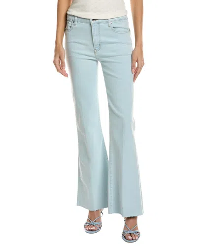 Frame Denim The Icon Feather Raw After Flare Jean In Blue