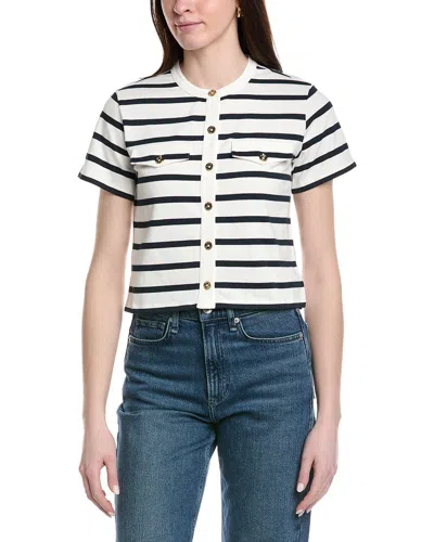 Frame Denim The Jersey Striped Top In Multi