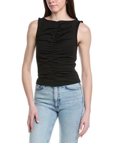Frame Denim The Ruched Sleeveless Top In Burgundy