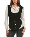 Frame Black Bustier Tank Top In Black