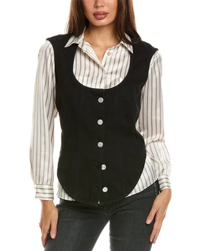 Frame Black Bustier Tank Top In Scorpio