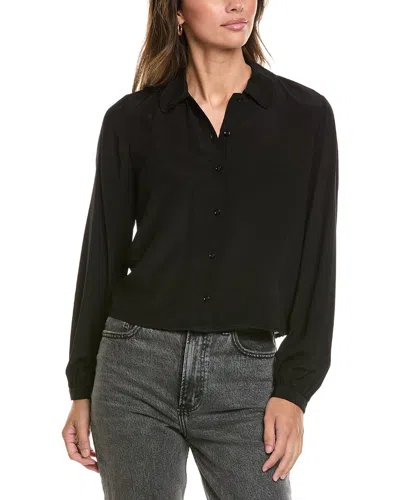 Frame Denim The Silk Prim Blouse In Black