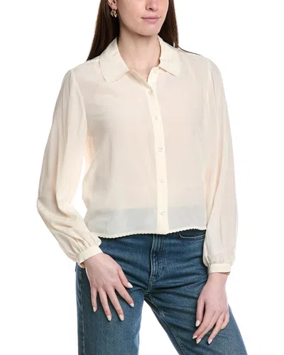 Frame Denim The Silk Prim Blouse In Neutral