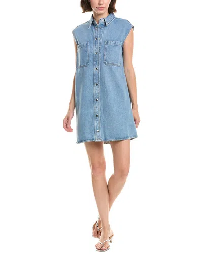 Frame The Sleeveless Denim Mini Shirtdress In Blue