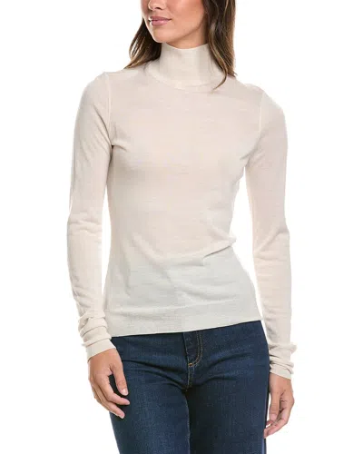 Frame Denim The Slim Turtleneck Wool Sweater In White