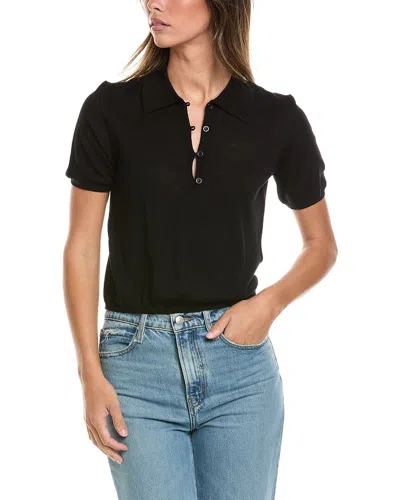 Frame Denim The Smart Wool Polo Shirt In Black