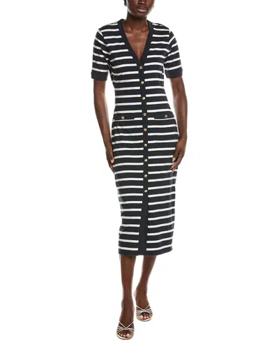 Frame Denim The Striped Sailor Midi Dress In Navy