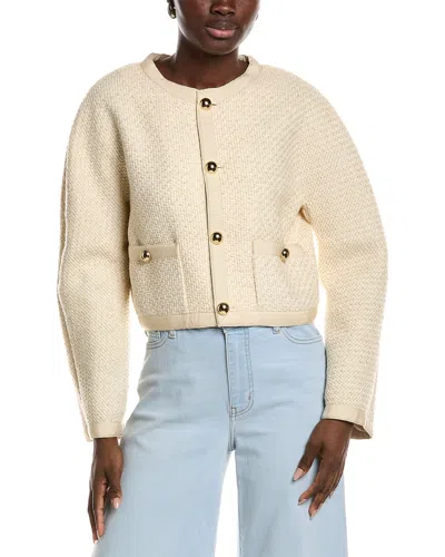Frame Denim The Trim Wool-blend Jacket In 120-cream Multi