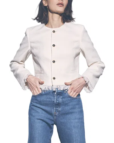 Frame Denim The Tweed Jacket In White