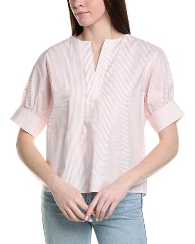 Frame Denim The V-neck Popover Top In Pink