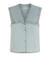 Frame The Yacht Denim Sleeveless Top In Blue