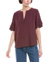 Frame Denim Tiered Ruffle Blouse