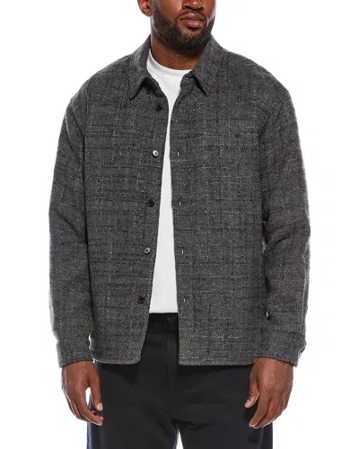 Frame Denim Tweed Wool-blend Overshirt In Brown