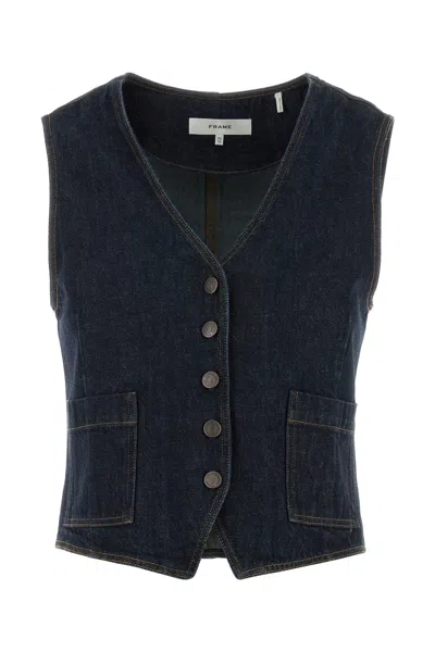 Frame Denim Vest In Blue