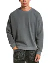 Frame Waffle Knit Cotton Sweatshirt In Grey