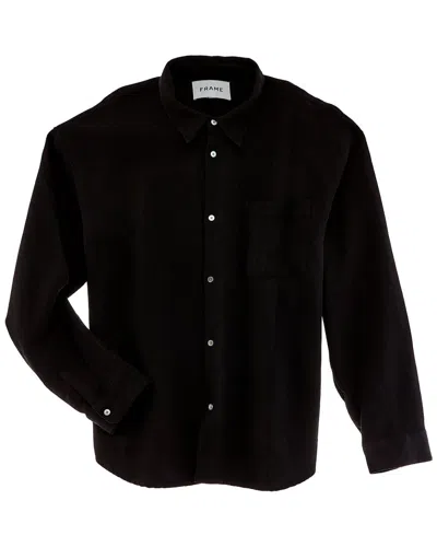 Frame Denim Waffle Textured Shirt In Black