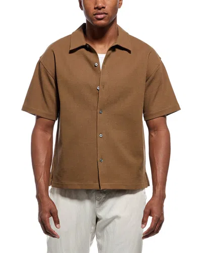 Frame Denim Waffle Textured Shirt In Beige