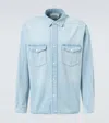 Frame Mens Modern Western Patch-pocket Denim Shirt Calabasas In Blue