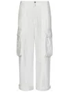 Frame Wide Leg Cargo Denim Pants In White