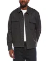 Frame Cotton Blend Waffle Textured Button Down Shirt In Gray