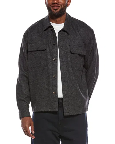 Frame Denim Wool-blend Overshirt In Gray