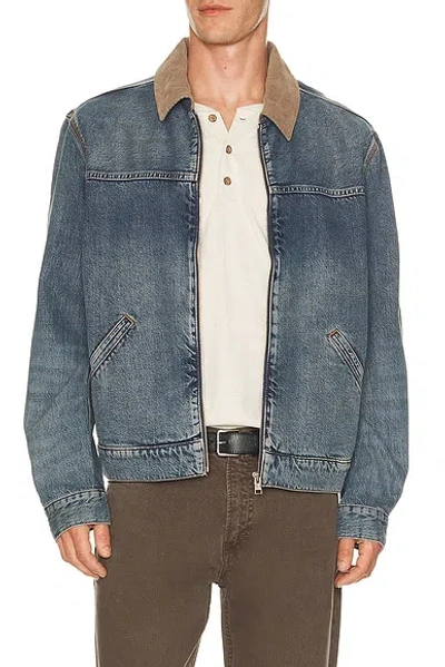 Frame Denim Zip Trucker In Blue