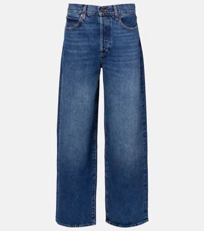 Frame Detour High-rise Wide-leg Jeans In Blue