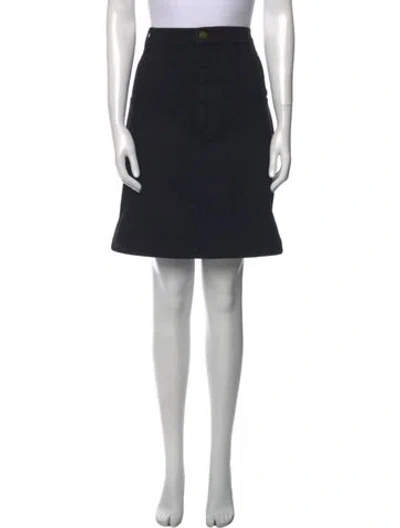 Pre-owned Frame Distressed Accents Knee-length Skirt In Black