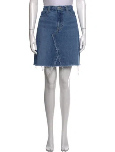 Pre-owned Frame Distressed Accents Knee-length Skirt In Blue
