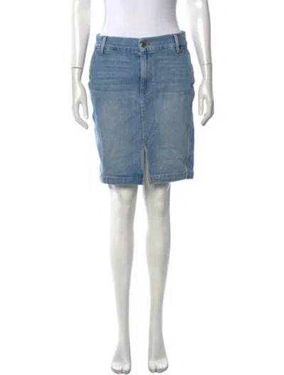 Pre-owned Frame Distressed Accents Knee-length Skirt In Blue