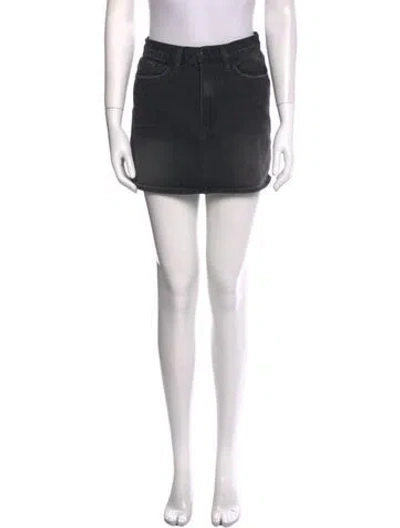 Pre-owned Frame Distressed Accents Mini Skirt In Black