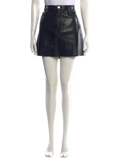 Pre-owned Frame Distressed Accents Mini Skirt In Black