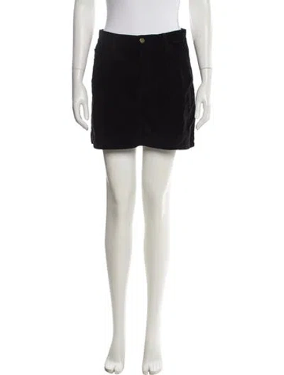 Pre-owned Frame Distressed Accents Mini Skirt In Black