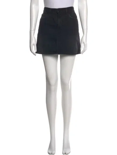 Pre-owned Frame Distressed Accents Mini Skirt In Black