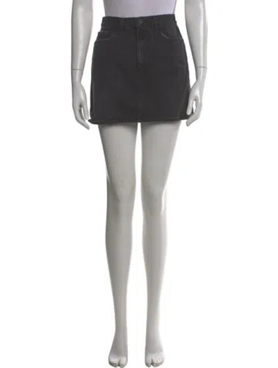 Pre-owned Frame Distressed Accents Mini Skirt In Black