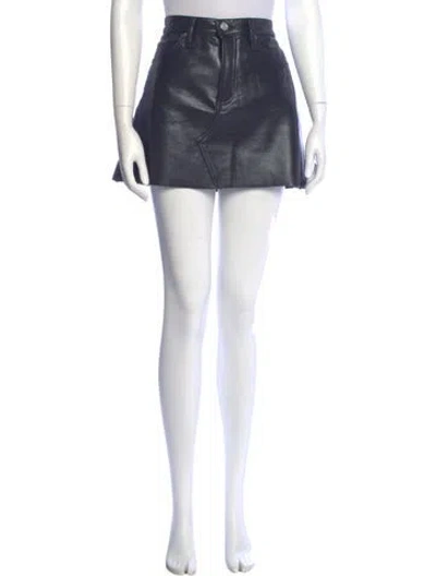 Pre-owned Frame Distressed Accents Mini Skirt In Black