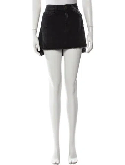Pre-owned Frame Distressed Accents Mini Skirt In Black
