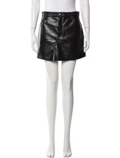 Pre-owned Frame Distressed Accents Mini Skirt In Black