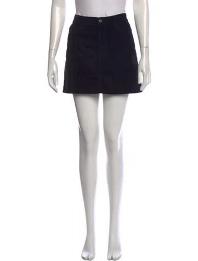 Pre-owned Frame Distressed Accents Mini Skirt In Black