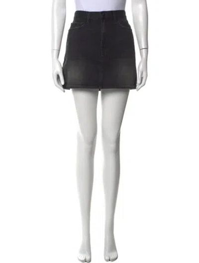 Pre-owned Frame Distressed Accents Mini Skirt In Black