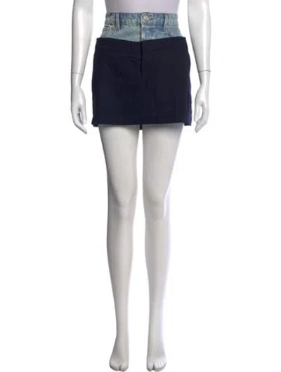 Pre-owned Frame Distressed Accents Mini Skirt In Black