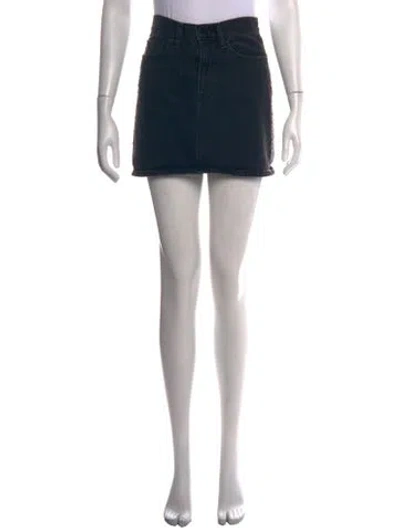 Pre-owned Frame Distressed Accents Mini Skirt In Black