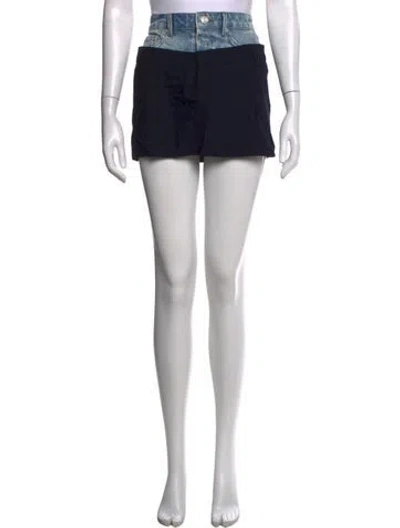 Pre-owned Frame Distressed Accents Mini Skirt In Black