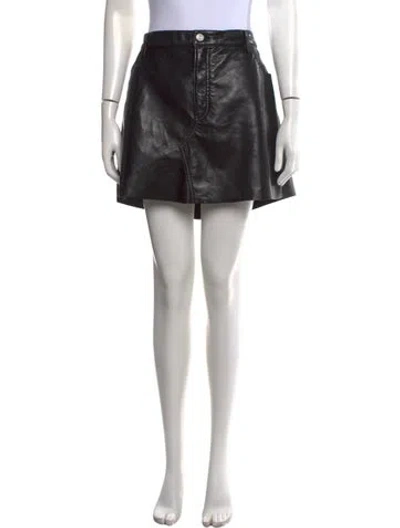 Pre-owned Frame Distressed Accents Mini Skirt In Black