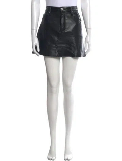 Pre-owned Frame Distressed Accents Mini Skirt In Black